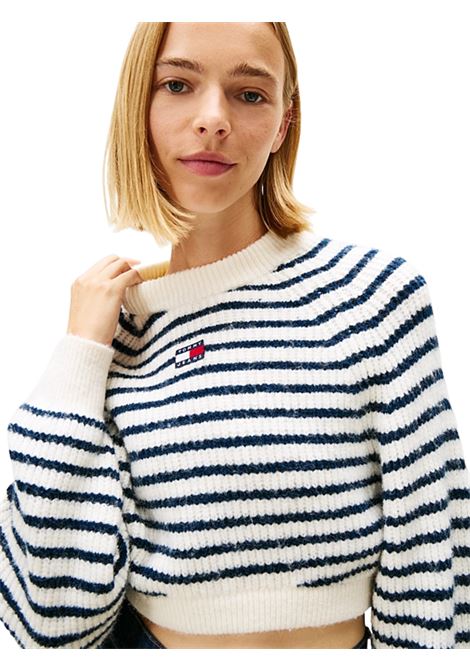 Pullover squadrato con lana e distintivo OFF WHITE Tommy Hilfiger | DW0DW216770FH